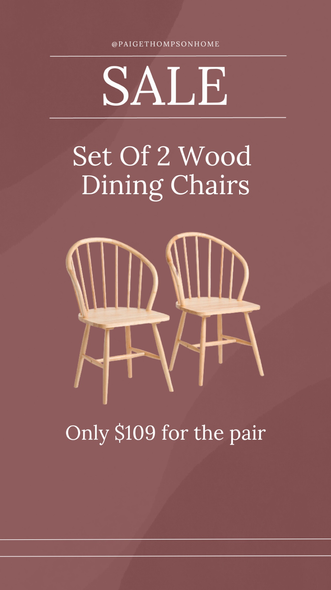 SALE// Set of two wood dining chairs only $109 for the pair! 

#LTKhome #LTKsalealert