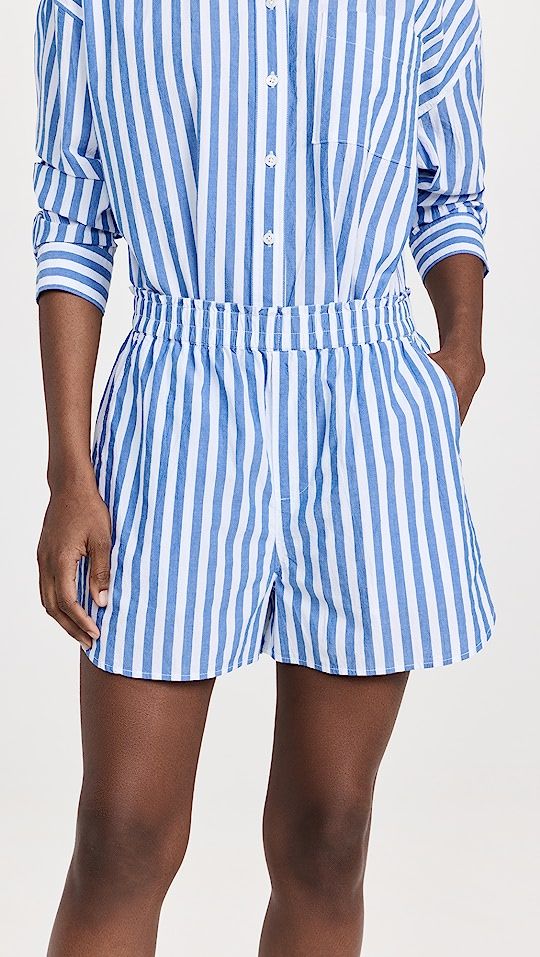 Pull-On Shorts in Striped Signature Poplin | Shopbop