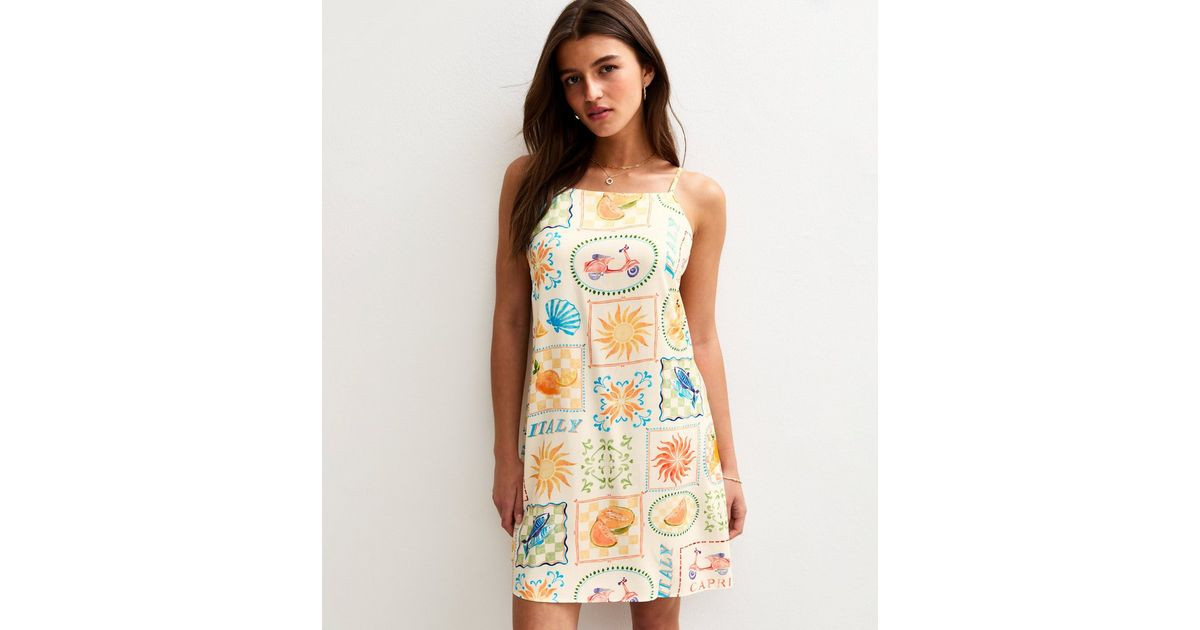 Cream Italy Print Mini Shift Dress
						
						Add to Saved Items
						Remove from Saved Items | New Look (UK)