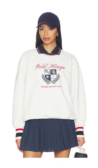 Gold Hinge Heritage Crewneck Sweatshirt in White. - size XL | Revolve Clothing (Global)