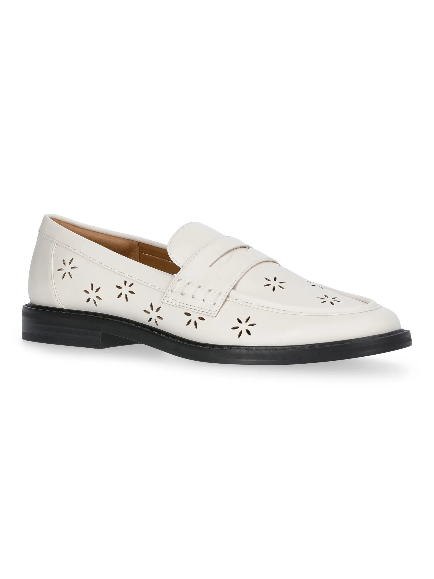 Free Assembly Women's Faux Leather Cut Out Loafers | Walmart (US)