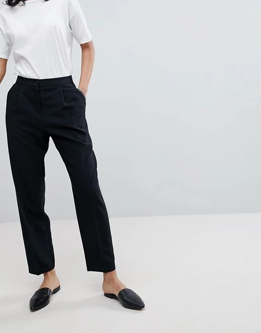 ASOS DESIGN elasticated clean tapered trouser | ASOS (Global)