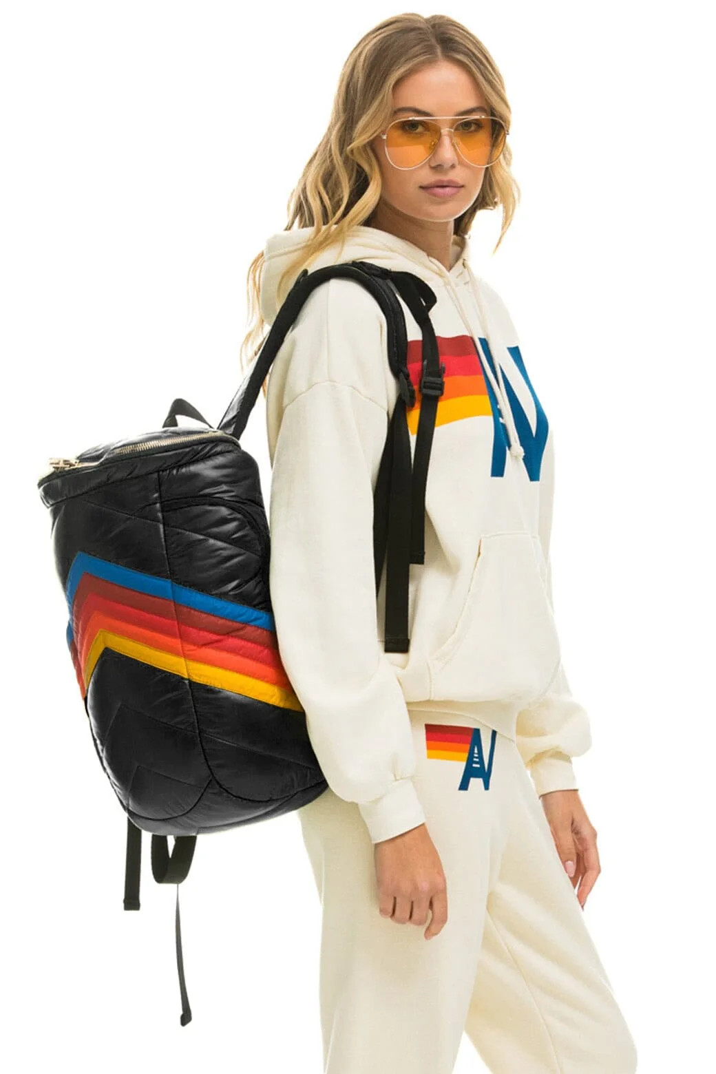 PEAK PUFFER BACKPACK - BLACK GLOSSY | Aviator Nation