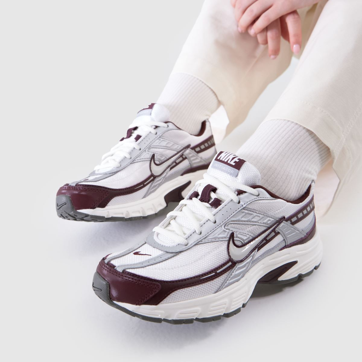 Womens White & Burgundy Nike Initiator Trainers | schuh | Schuh