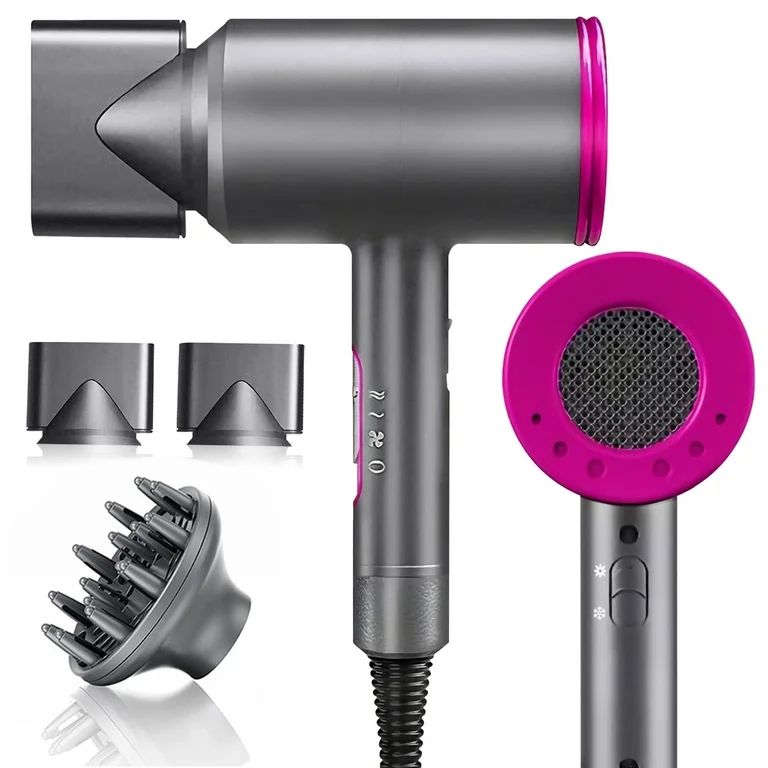 Ionic Hair Dryer with Diffuser, Jungle Wave 1800W Blow Dryer for Hair Care, Powerful Hot/Cool Win... | Walmart (US)