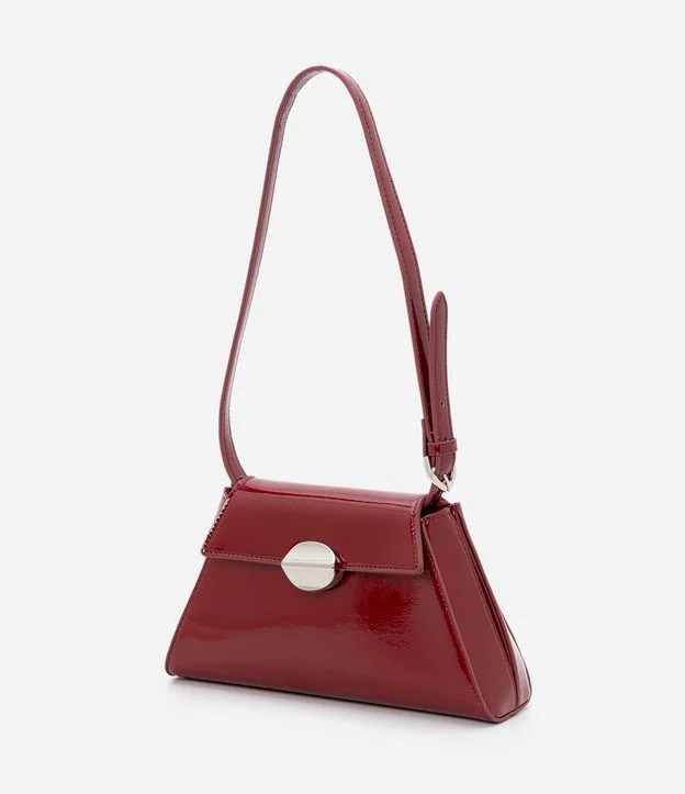 Bolsa Baguete de PU Envernizado com Alça Removível Vermelho | Renner (BR)