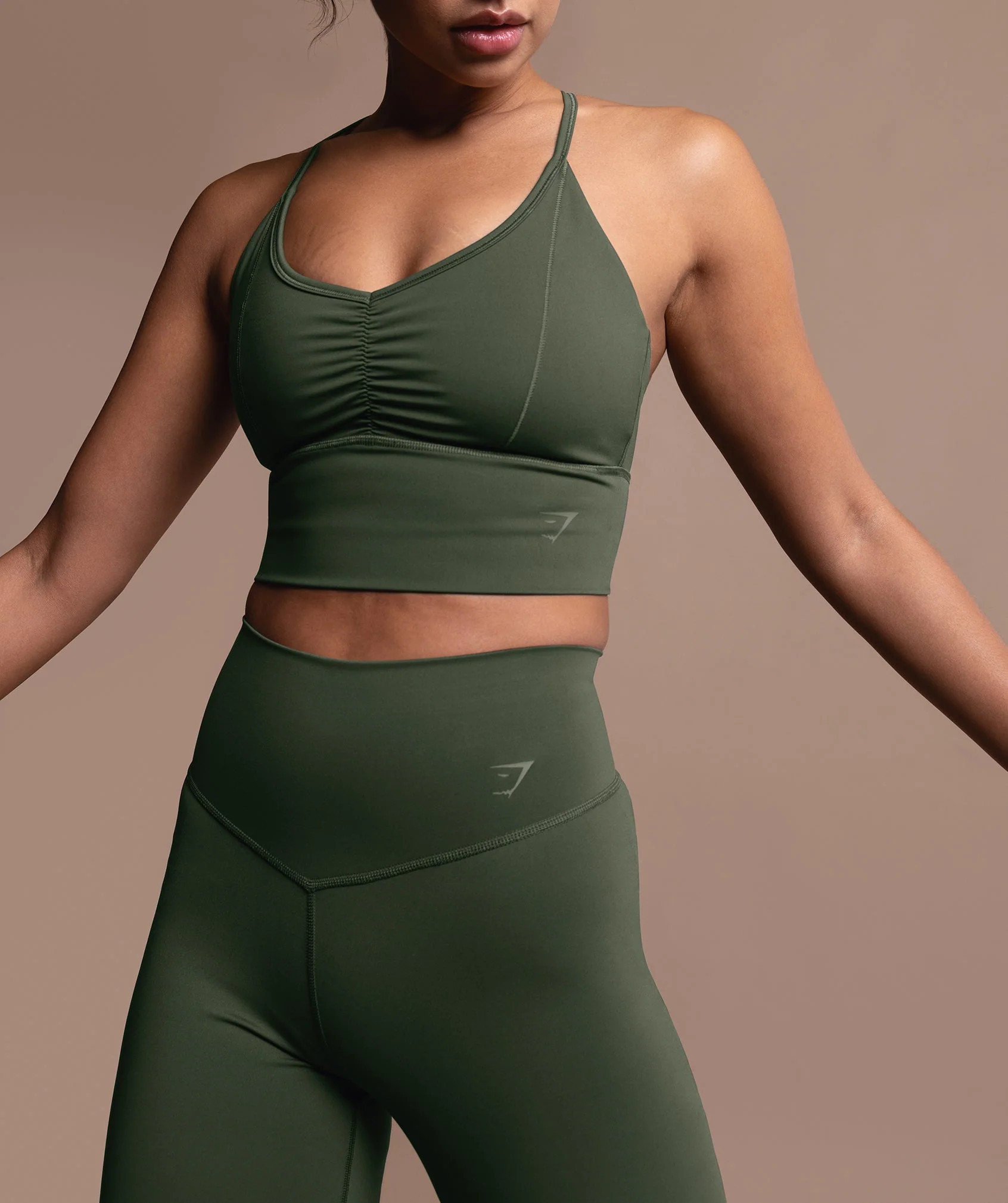 Gymshark Elevate Longline Sports Bra - Moss Olive | Gymshark US