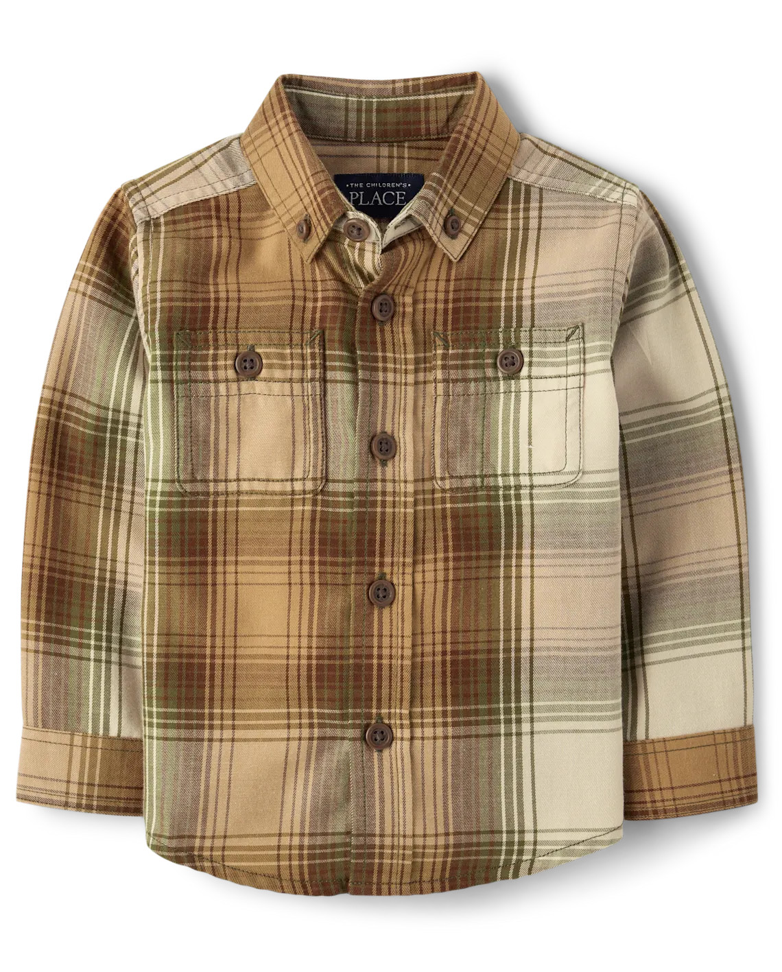 Baby And Toddler Boys Dad And Me Plaid Flannel Button Up Shirt - green | The Children's Place