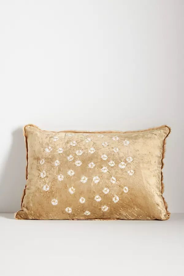 Shibori Velvet Pillow By Anthropologie in Yellow Size 14" X 20 | Anthropologie (US)