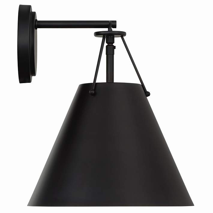 Crystorama Xavier 1 Light Matte Black Task Sconce | www.lampsplus.com | Lamps Plus