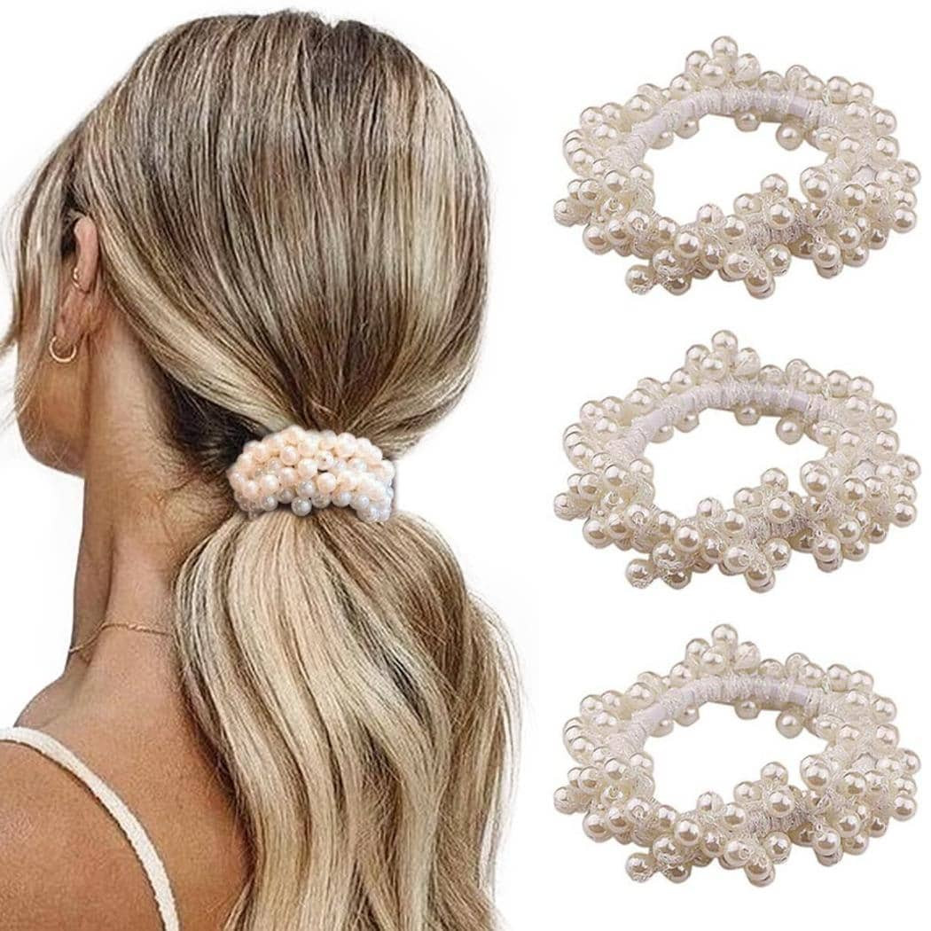 3pcs Women Faux Pearl Decor Elegant Hair Tie, For Daily | SHEIN