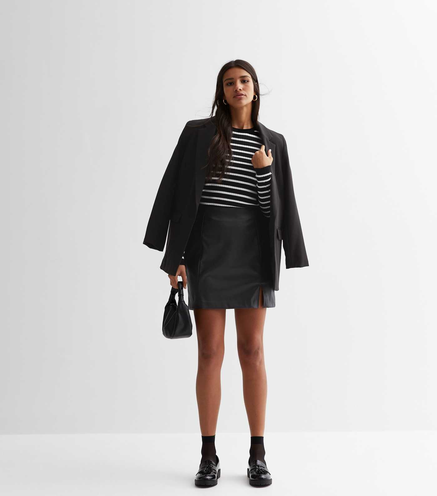 Tall Black Stripe Crew Neck Jumper | New Look | New Look (UK)