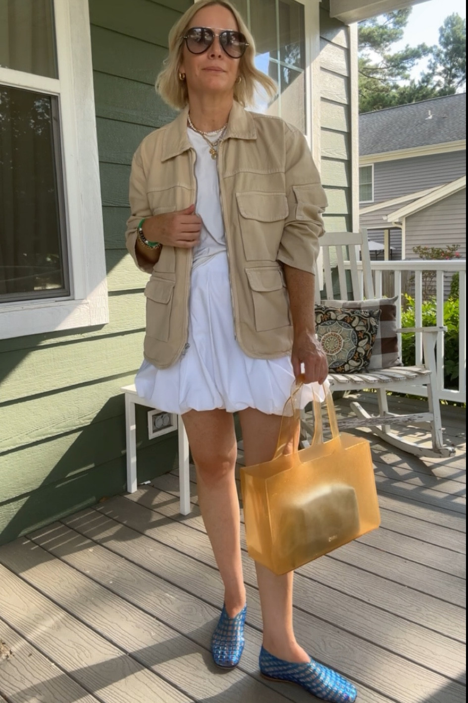 Utility Jacket + Bubble Skirt + Jellies

#LTKStyleTip #LTKOver40 #LTKSeasonal