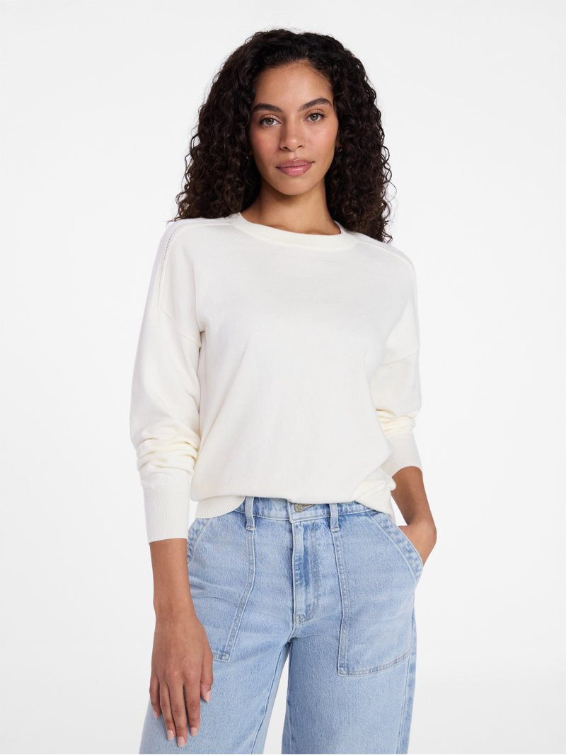 Time and Tru Women's Crewneck Sweater with Long Sleeves, Lightweight, Sizes XS-XXXL | Walmart (US)