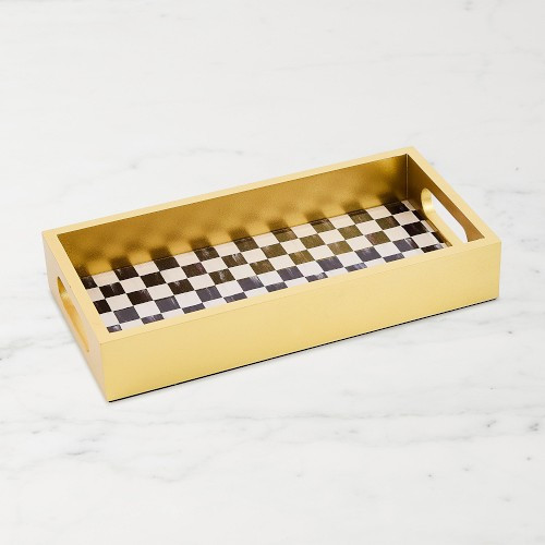 MacKenzie-Childs Courtly Check Glass Vanity Tray | Williams-Sonoma