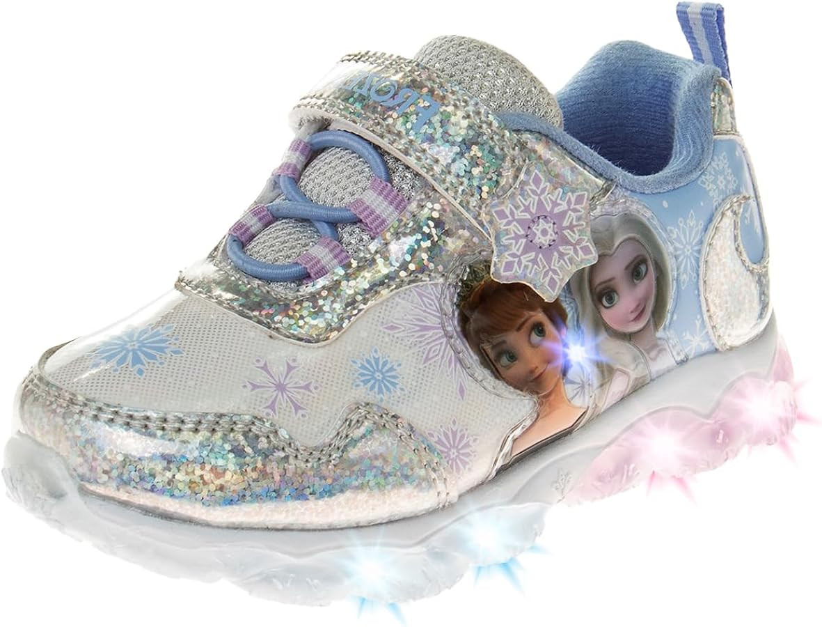 Disney Girls' Frozen Sneakers - Laceless Light-Up Running Shoes (Toddler/Little Girl) | Amazon (US)