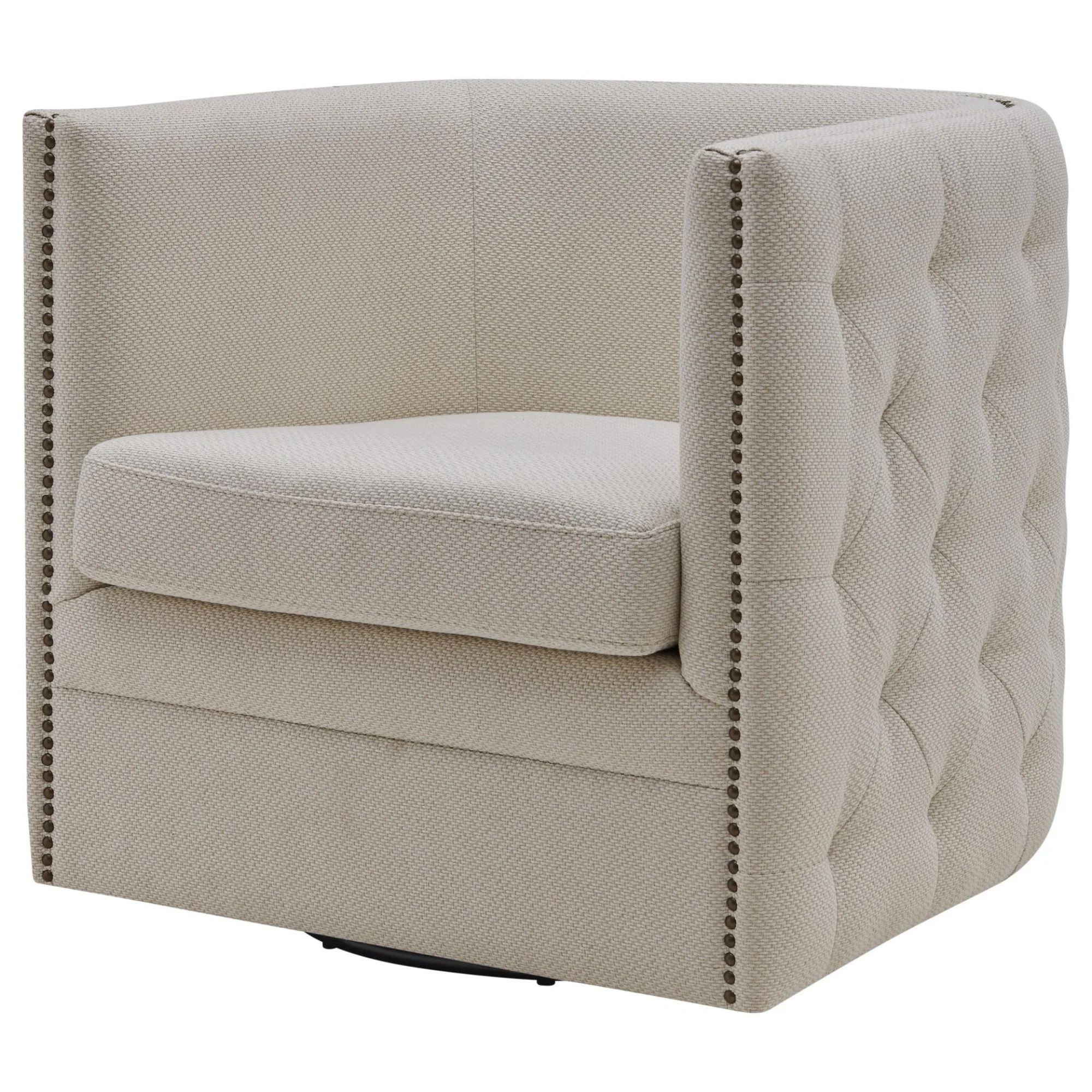 Leslie Fabric Swivel Tufted Chair - Cardiff Cream | Walmart (US)