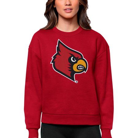 Women s Antigua Red Louisville Cardinals Victory Crewneck Pullover Sweatshirt | Walmart (US)