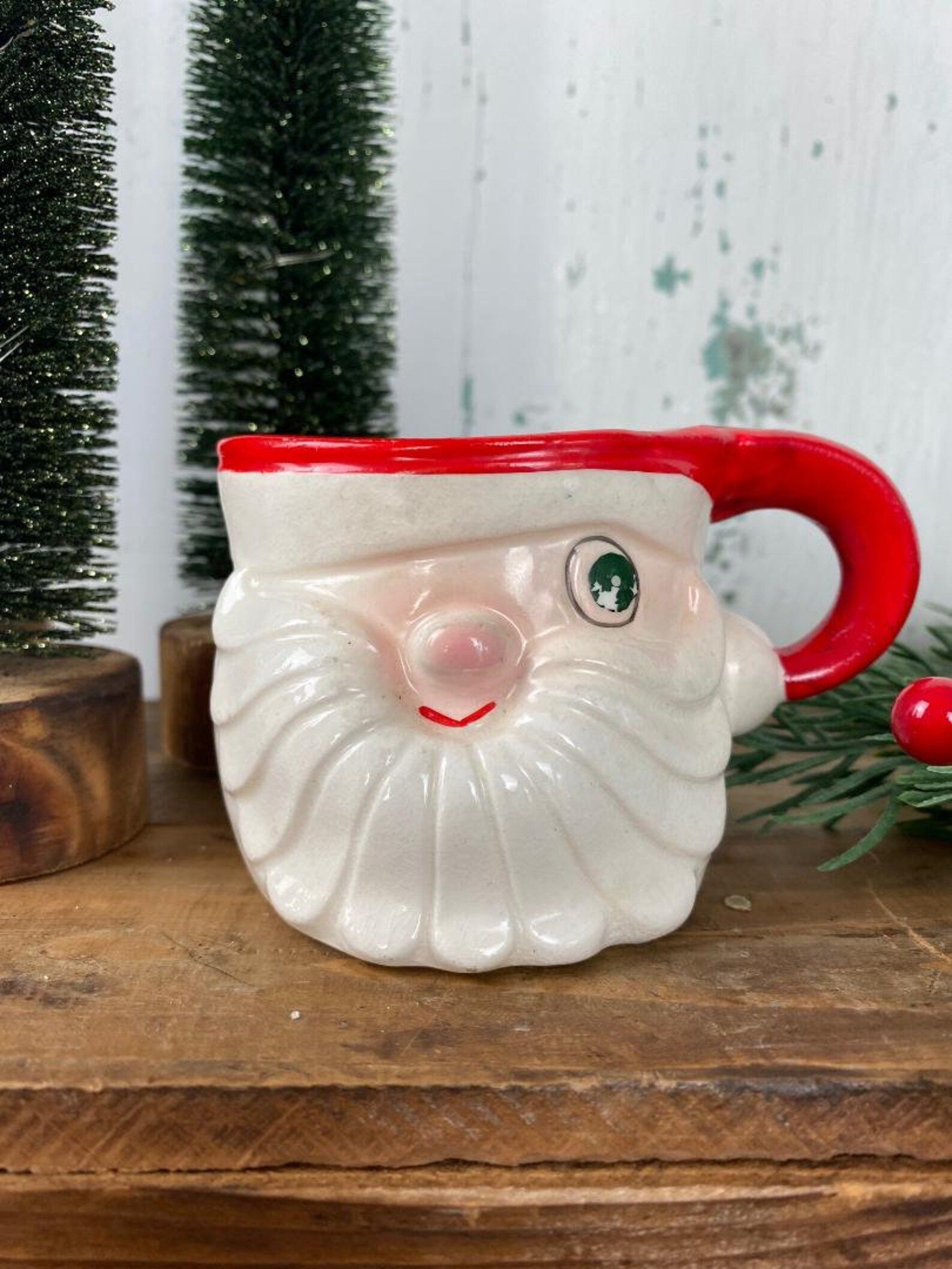 Wonderful 1959 Holt Howard Vintage Hand Painted Ceramic Winking Santa Mug - Vintage Christmas, Fa... | Etsy (US)