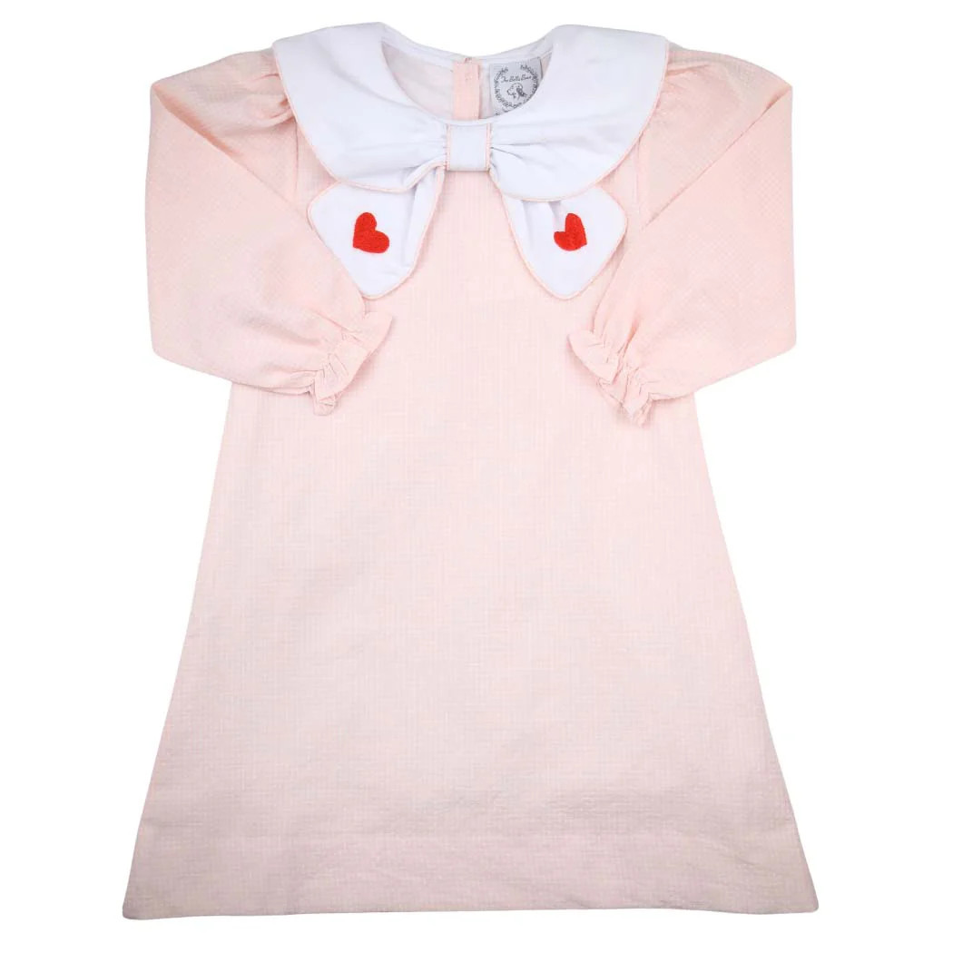 Pink Embroidered Heart Dress | The Bella Bean