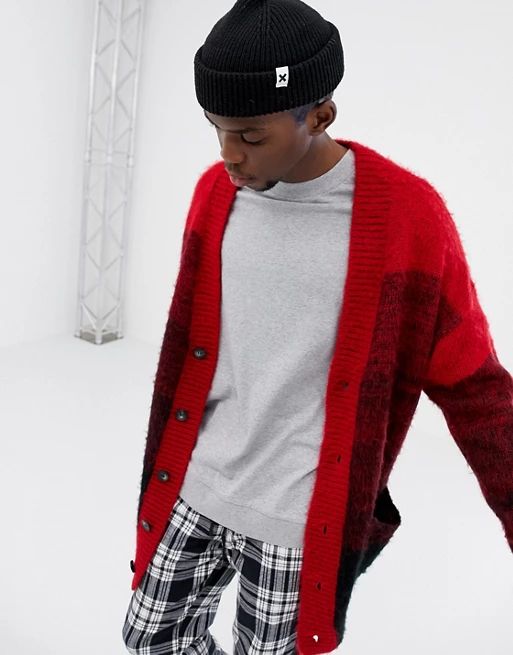 COLLUSION longline cardigan in red | ASOS US