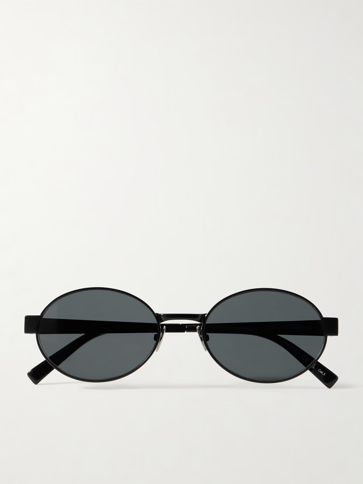 SAINT LAURENT EYEWEAR - Oval-frame Metal Sunglasses - Black | NET-A-PORTER (UK & EU)