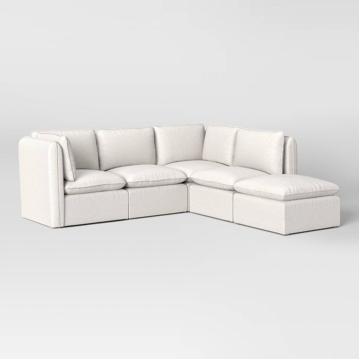5pc Haven French Seam Modular Sectional Cream - Threshold™ | Target