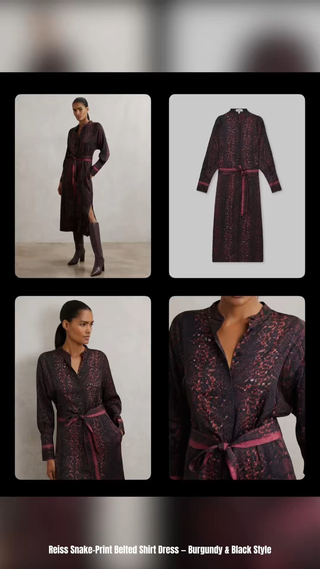 A sleek burgundy and black snake-print belted shirt dress from Reiss — the perfect blend of bold print and modern polish. A versatile piece for fall, winter, and evening styling, offering effortless sophistication with a quiet-luxury edge.


#LTKHoliday #LTKGiftGuide #LTKBeauty