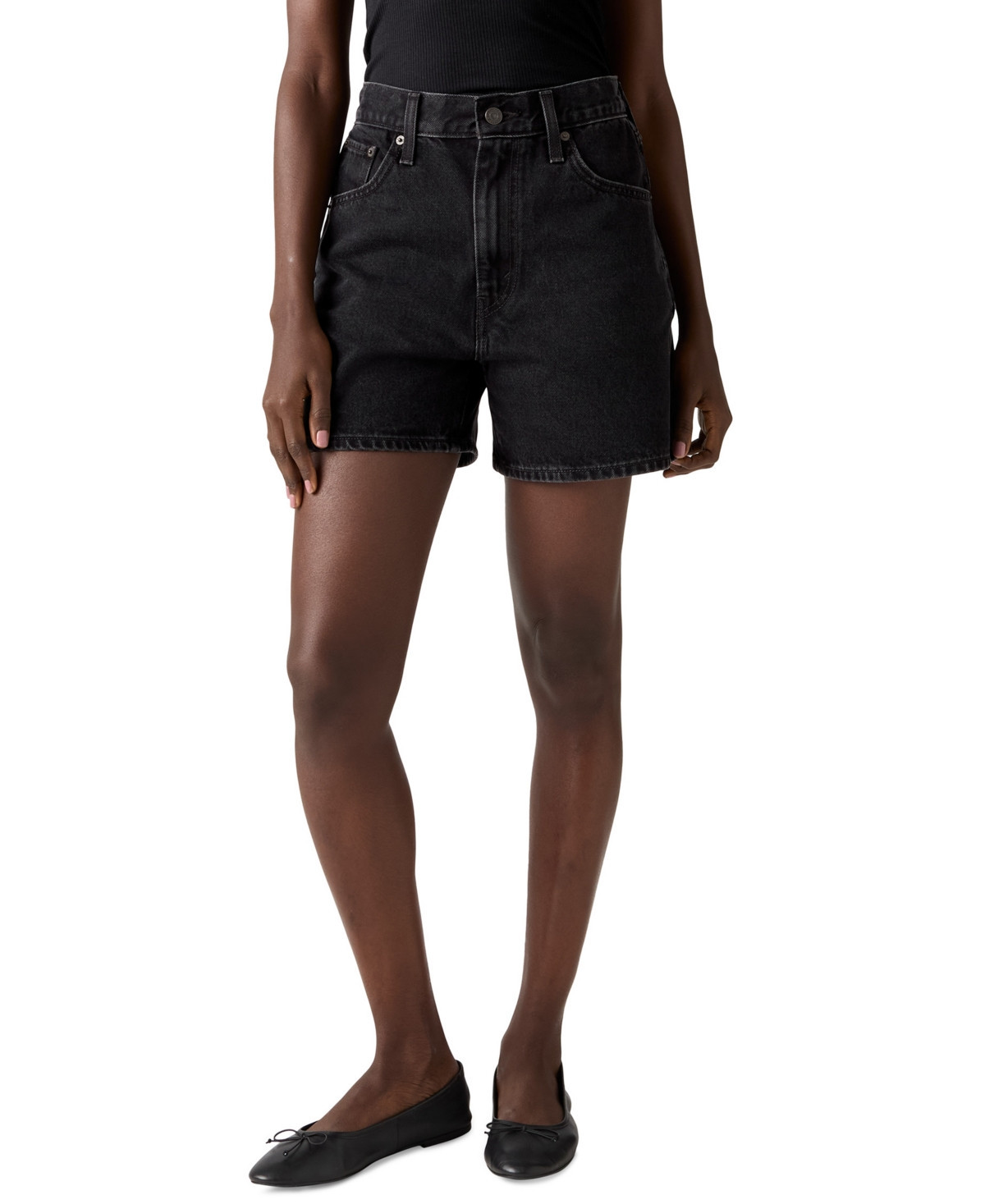 Levi's Women's Cotton Cinch-Waist Denim Shorts - Open Mind - Black | Macy's