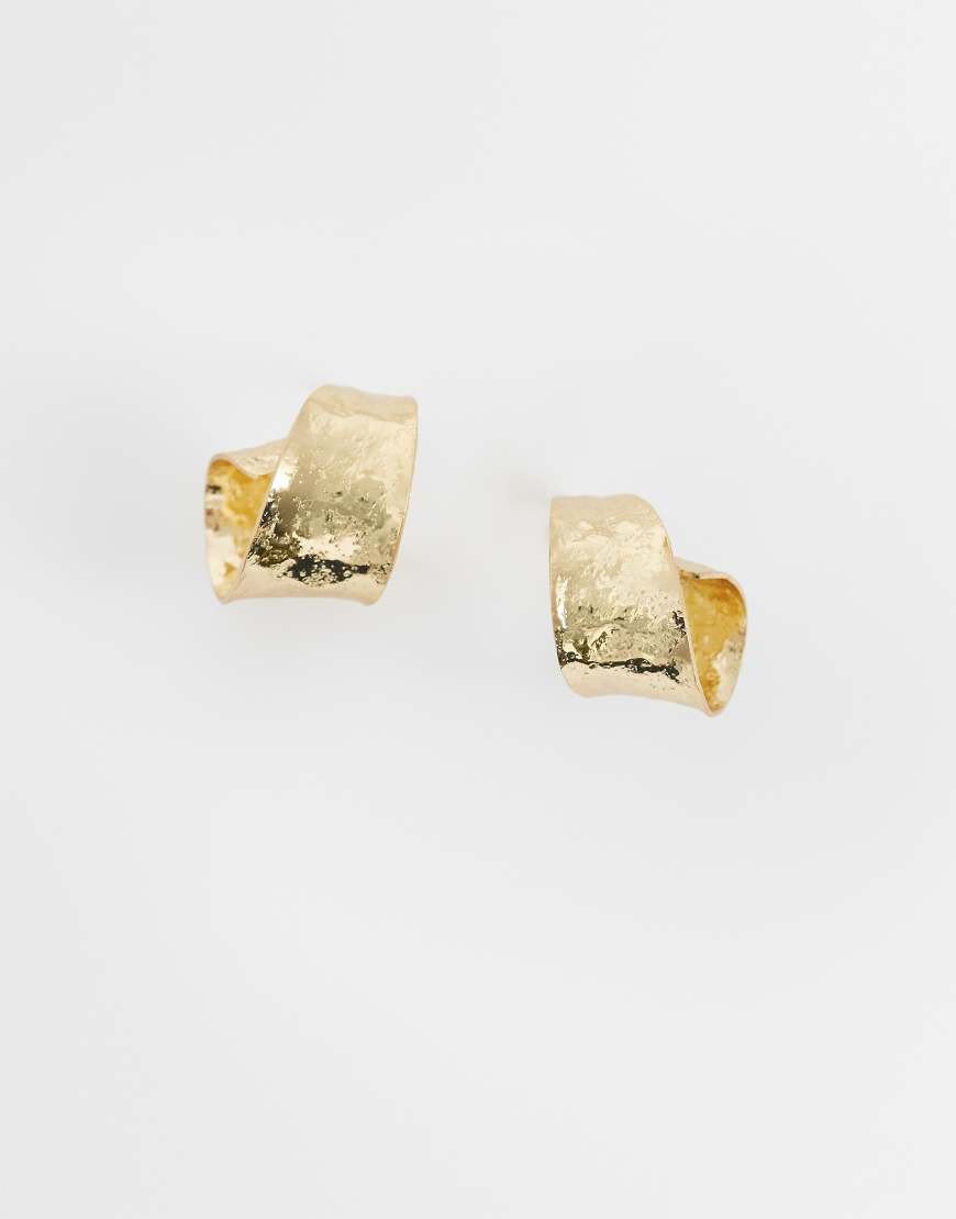 Mango textured spiral earrings in gold | ASOS (Global)
