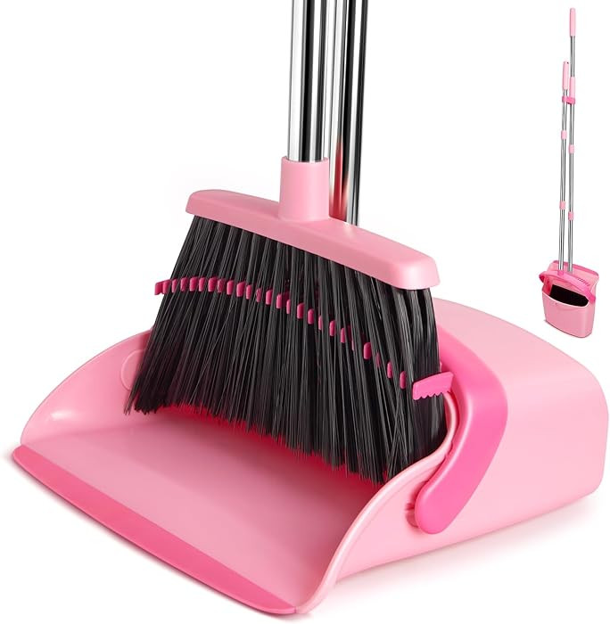 Broom and Dustpan Set, Dustpans with Broom Combo for Home, Heavy Dust Broom and Dustpan Combo, Lo... | Amazon (US)