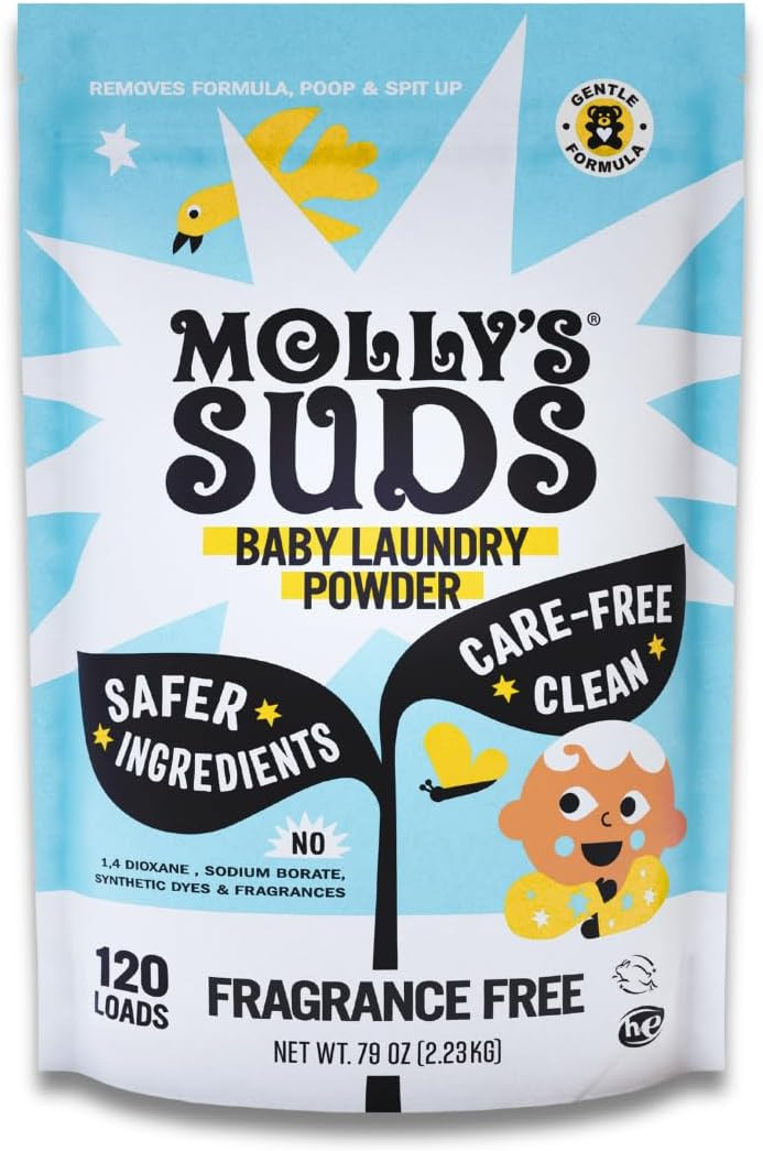 Molly's Suds Baby Laundry Detergent Powder | Removes Formula, Poop & Spit-Up Stains | Extra Gentle for Newborns (Fragrance Free) | Amazon (US)