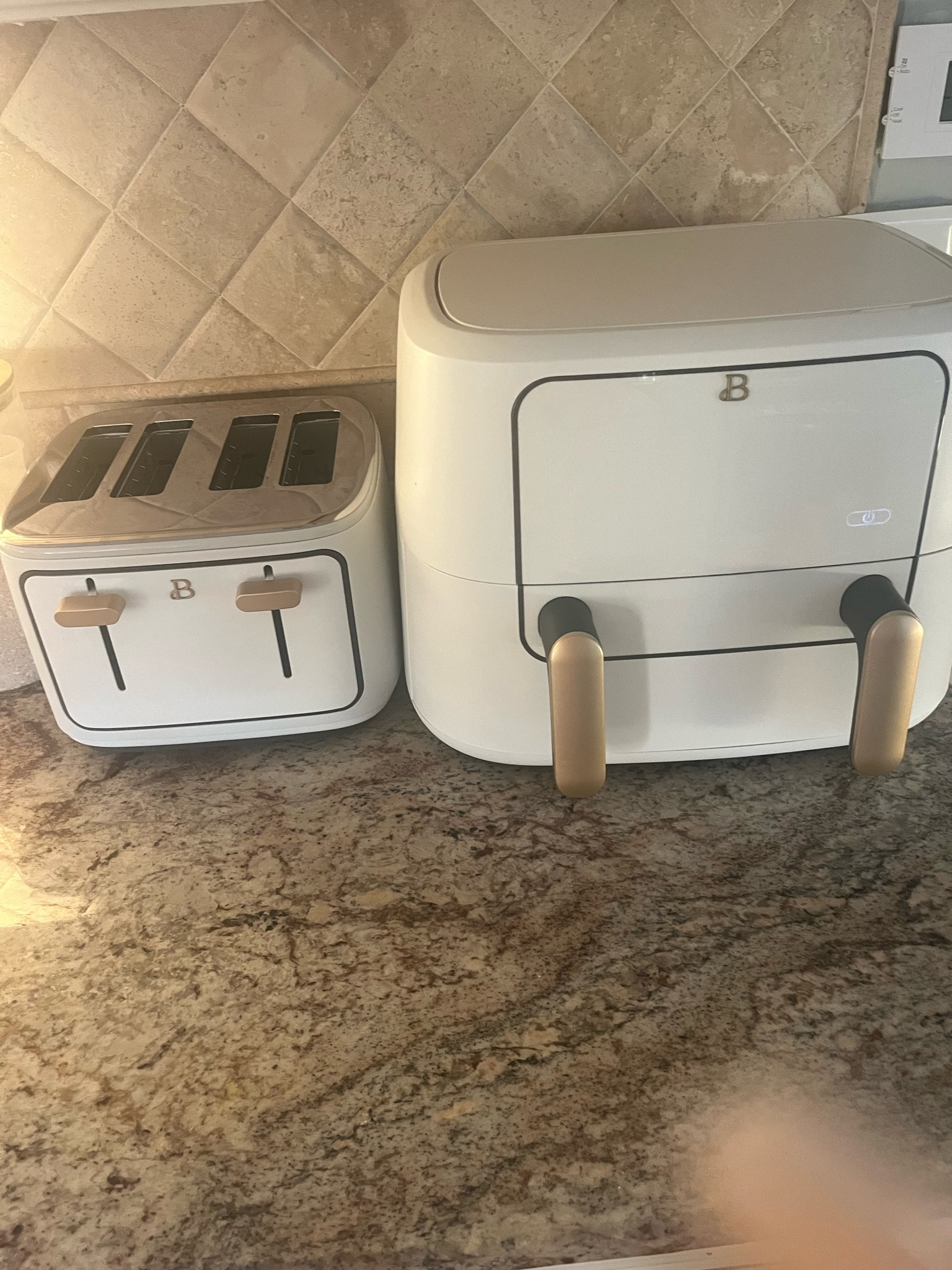 Loving the look of these two together, I could not get rid of my toaster oven for the longest time but so many people told me that you can make cheese toast in the air fryer so it was a game changer. We will see. 🫶🌸🎀

#LTKMostLoved #LTKhome
