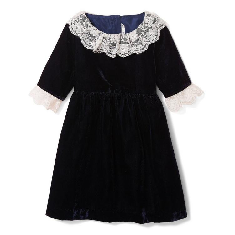 Velvet Lace Trim Dress | Janie and Jack