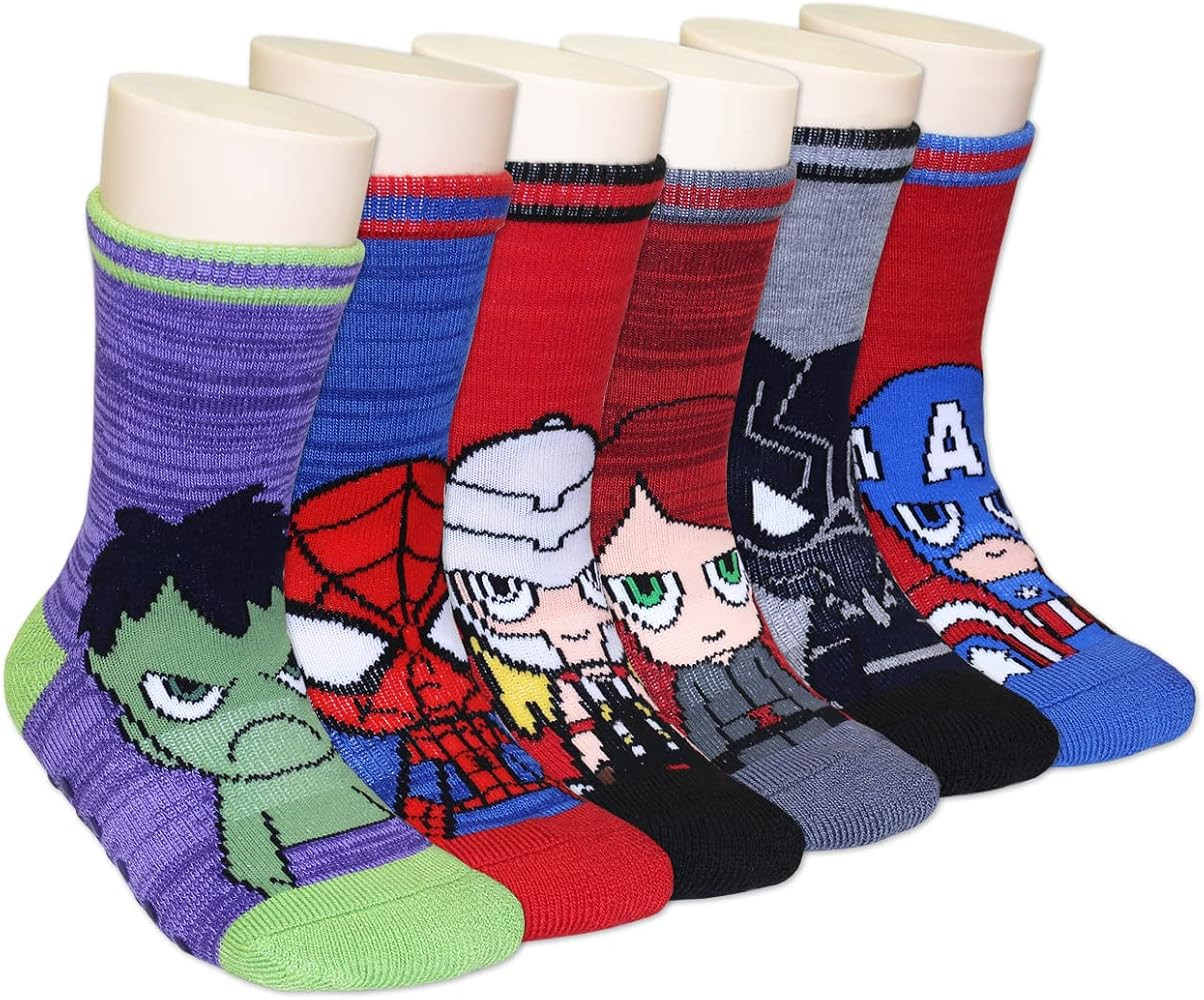Marvel Super Hero Adventures Spider-Man Baby-Boys Toddler Socks with Grippers, 6 pack | Amazon (US)