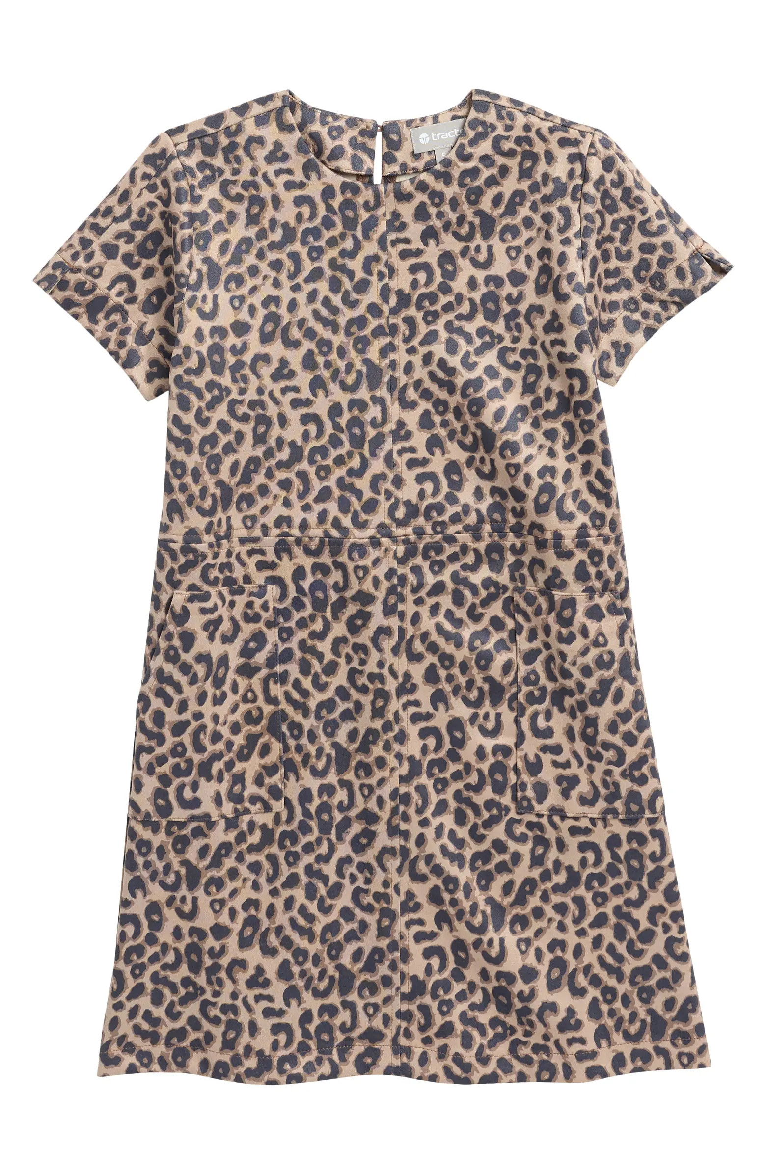 Tractr Kids' Leopard Print Faux Suede Dress | Nordstrom | Nordstrom