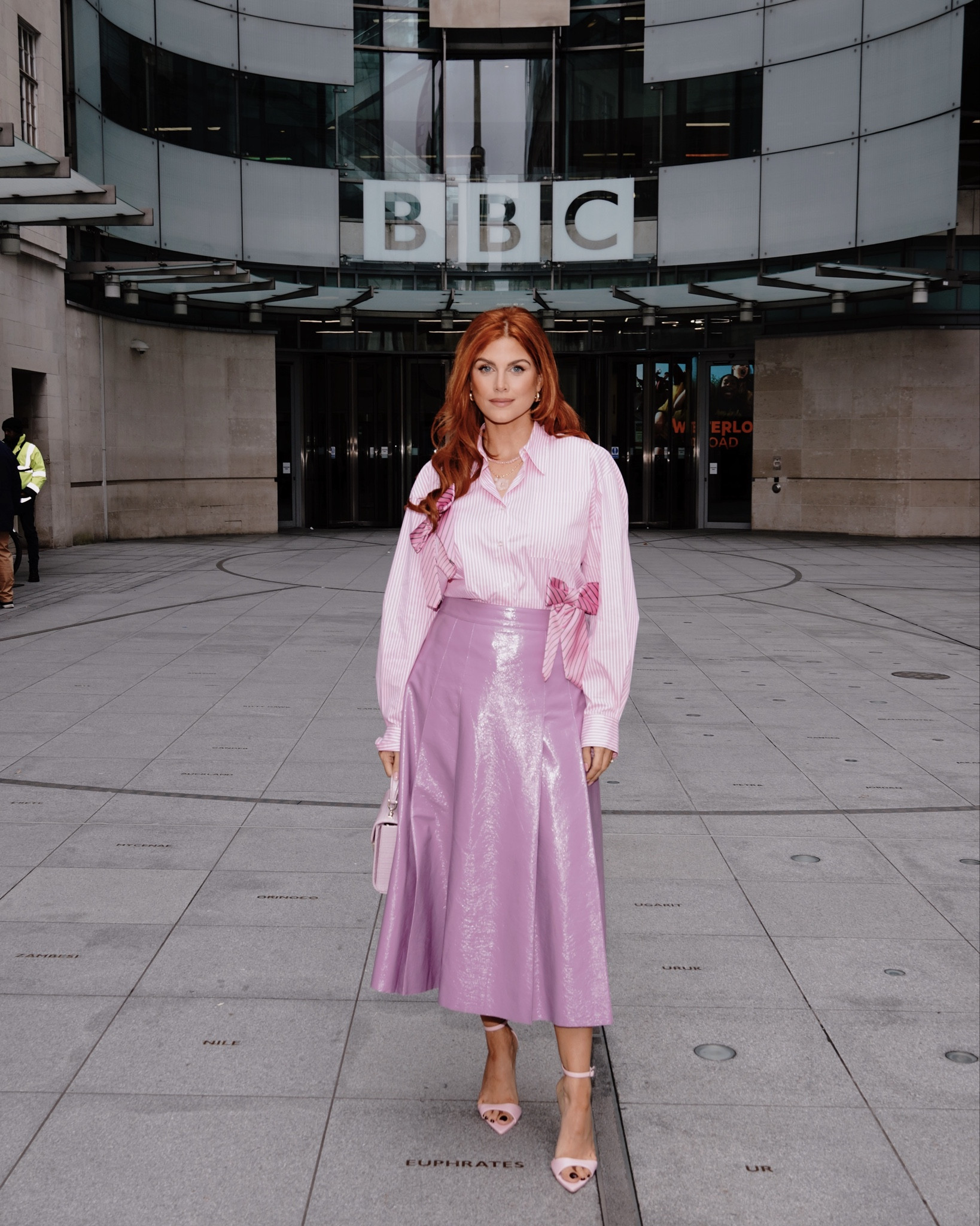 All pink everything for BIMBO launch day!! I can’t believe my book is out! 

The pink pinstriped shirt with tie bows and purple leather maxi skirt are from Essentiel Antwerp and the pink heels are from Public desire!! 