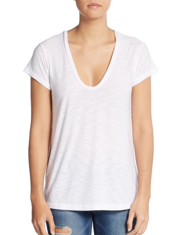 Short Sleeve Boatneck Tee | Saks Fifth Avenue OFF 5TH