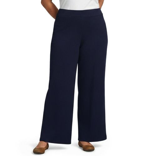 Women's Starfish High Rise Pull On Wide Leg Pocket Pants - Lands' End - Gray - M | Lands' End (US)