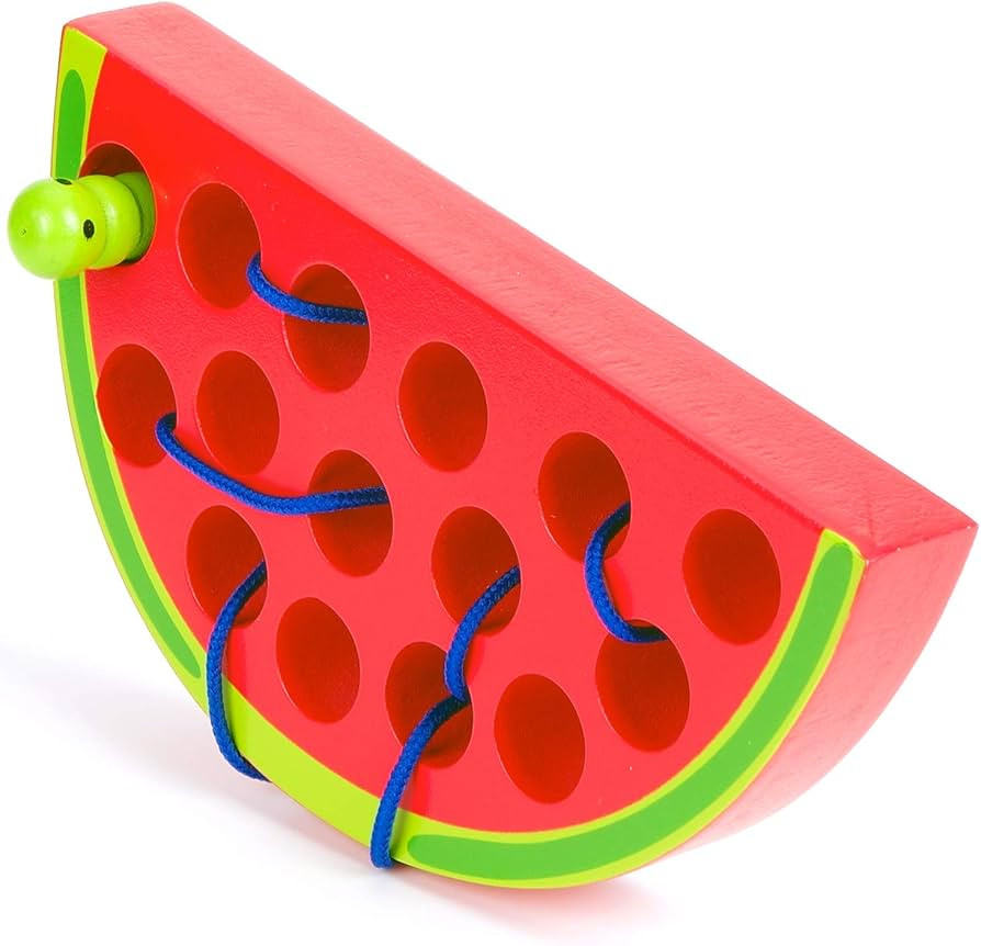 Wooden Lacing Watermelon Threading Toy Wood Block Puzzle Travel Game Fine Motor Skills Montessori... | Amazon (US)
