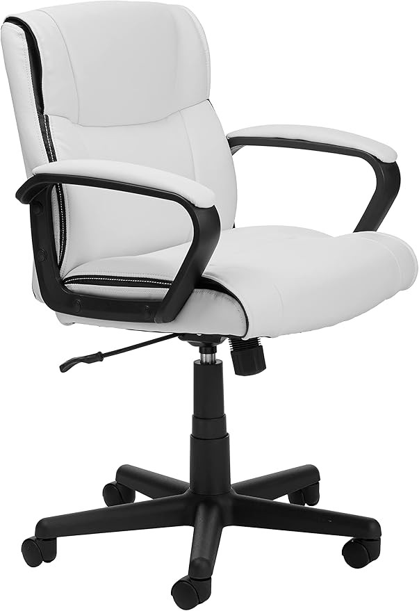 Amazon Basics Padded Office Desk Chair with Armrests, Adjustable Height/Tilt, 360-Degree Swivel, ... | Amazon (US)