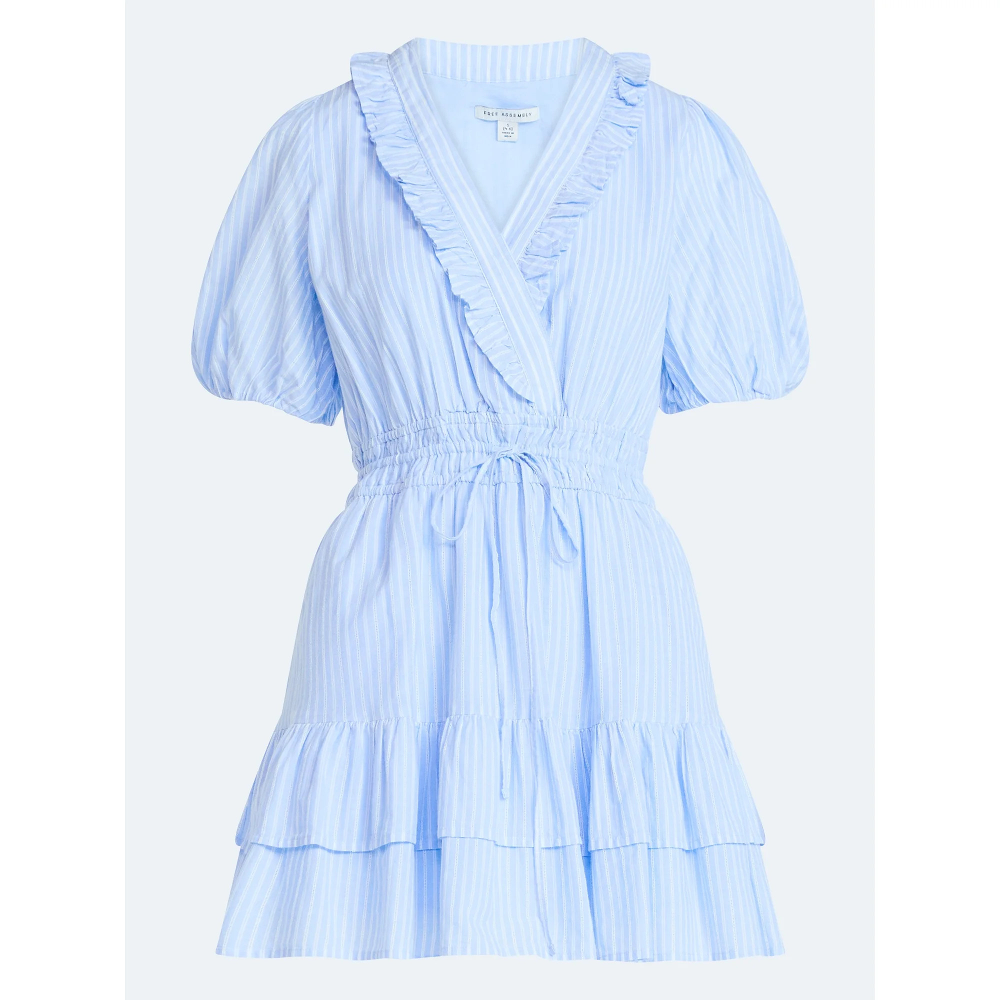 Free Assembly Women's Tiered Ruffle Mini Dress with Short Puff Sleeves, Sizes XS-XXL | Walmart (US)