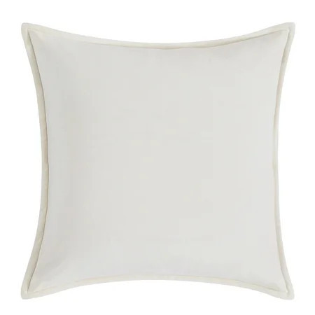 Better Homes & Gardens 20" x 20" Solid Reversible Beige/White Velvet Decorative Pillow | Walmart (US)
