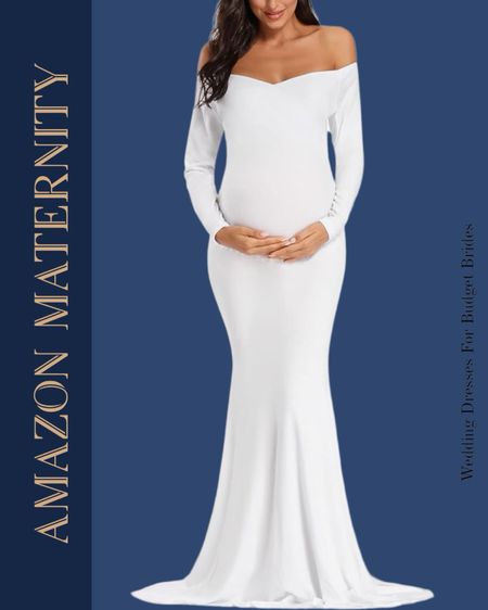 White maxi gown on Amazon for the pregnant bride. 

White maternity dress. Maternity bridal shower dress. Baby shower dress. Maternity fashion. Maternity photoshoot. Maternity wedding dress. Formal maternity gown. 

#LTKwedding #LTKbump #LTKSeasonal