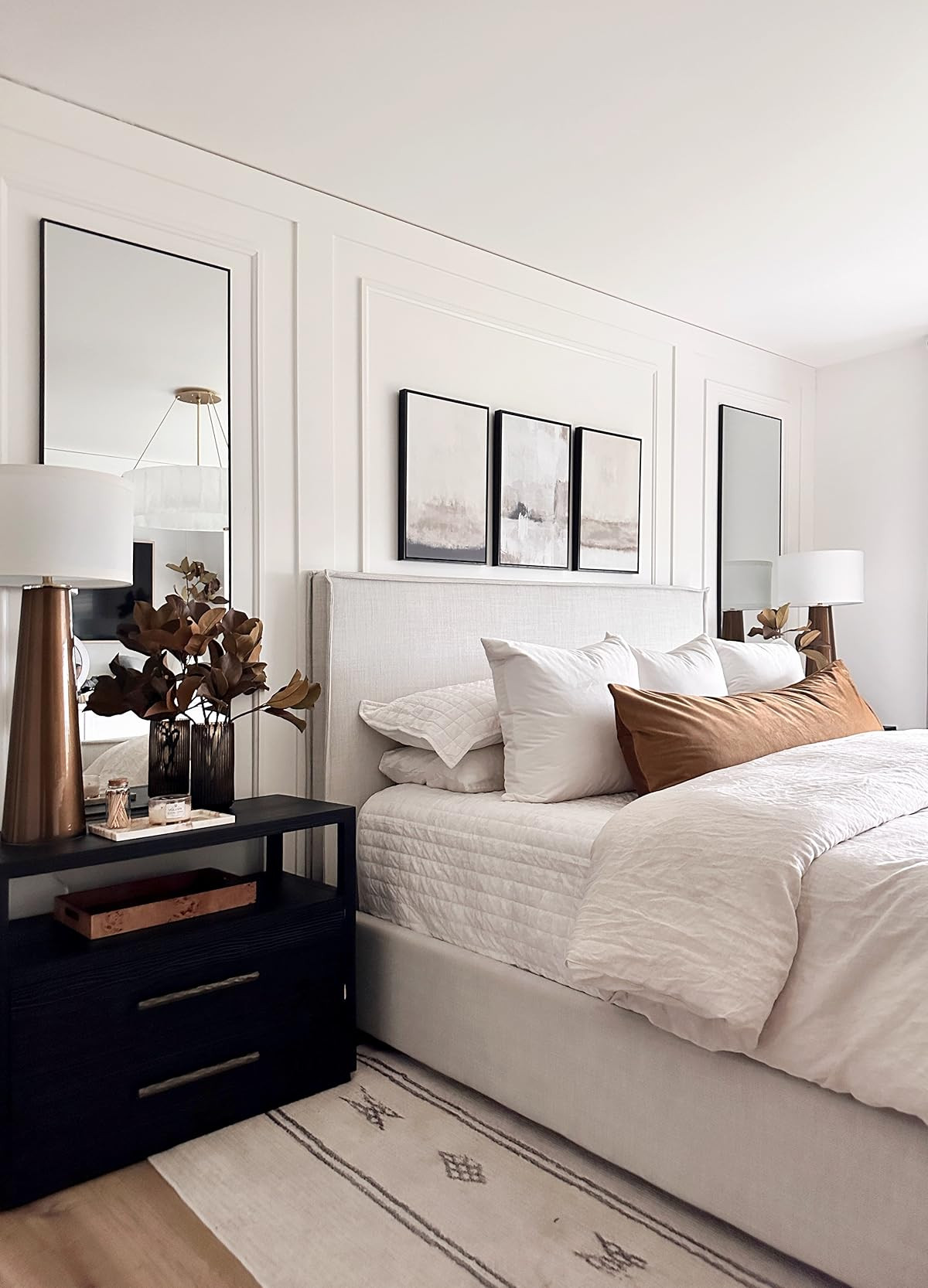 Dinyeo Large Cylinder Ribbed Brown Glass Flower Vase for Farmhouse Dining Table Centerpieces Deco... | Amazon (US)