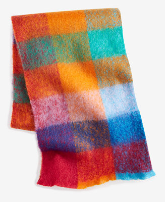 Women's Oversized Brushed Colorblocked Scarf, Created for Macy's | Macy's