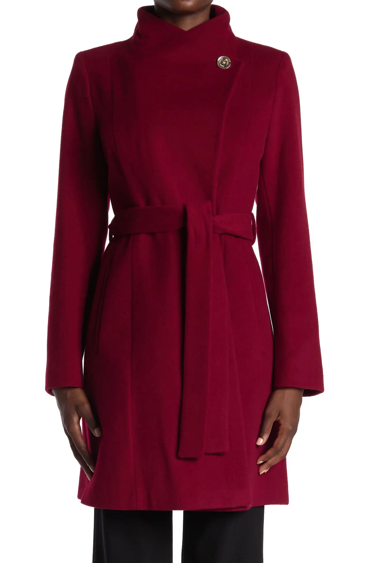 Michael Kors | Missy Asymmetrical Belted Wool Blend Coat | Nordstrom Rack | Nordstrom Rack