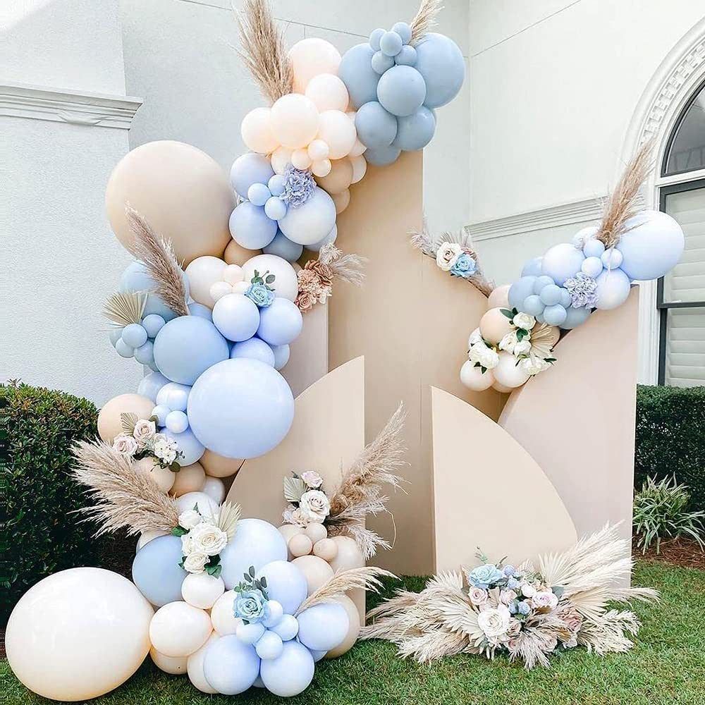 Baby Blue Balloons Garland Kit Pastel Light Arch Different Sizes Baby Shower Birthday | Amazon (US)