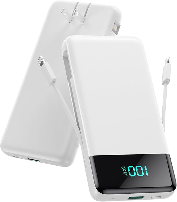 Portable Charger for iPhone with Built-in Cables and Wall Plug,Upgraded 13800mAh Fast Charging US... | Amazon (US)
