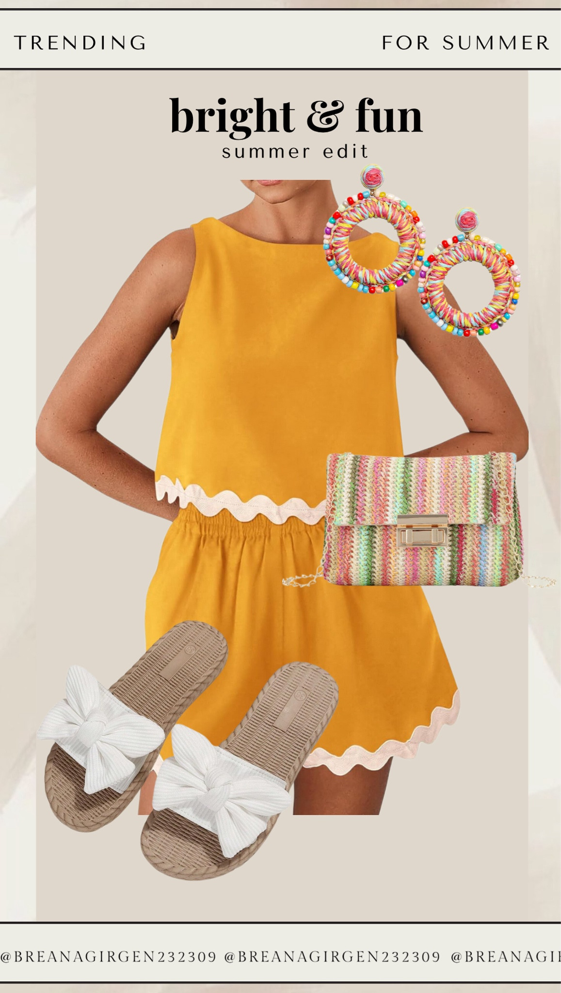 Fun and bright summer outfit!




Summer outfit set, tank top, sleeveless top, shorts, linen outfit, purse, satchel, earrings, jewelry, sandals, summer outfits

#LTKItBag #LTKFindsUnder100 #LTKStyleTip